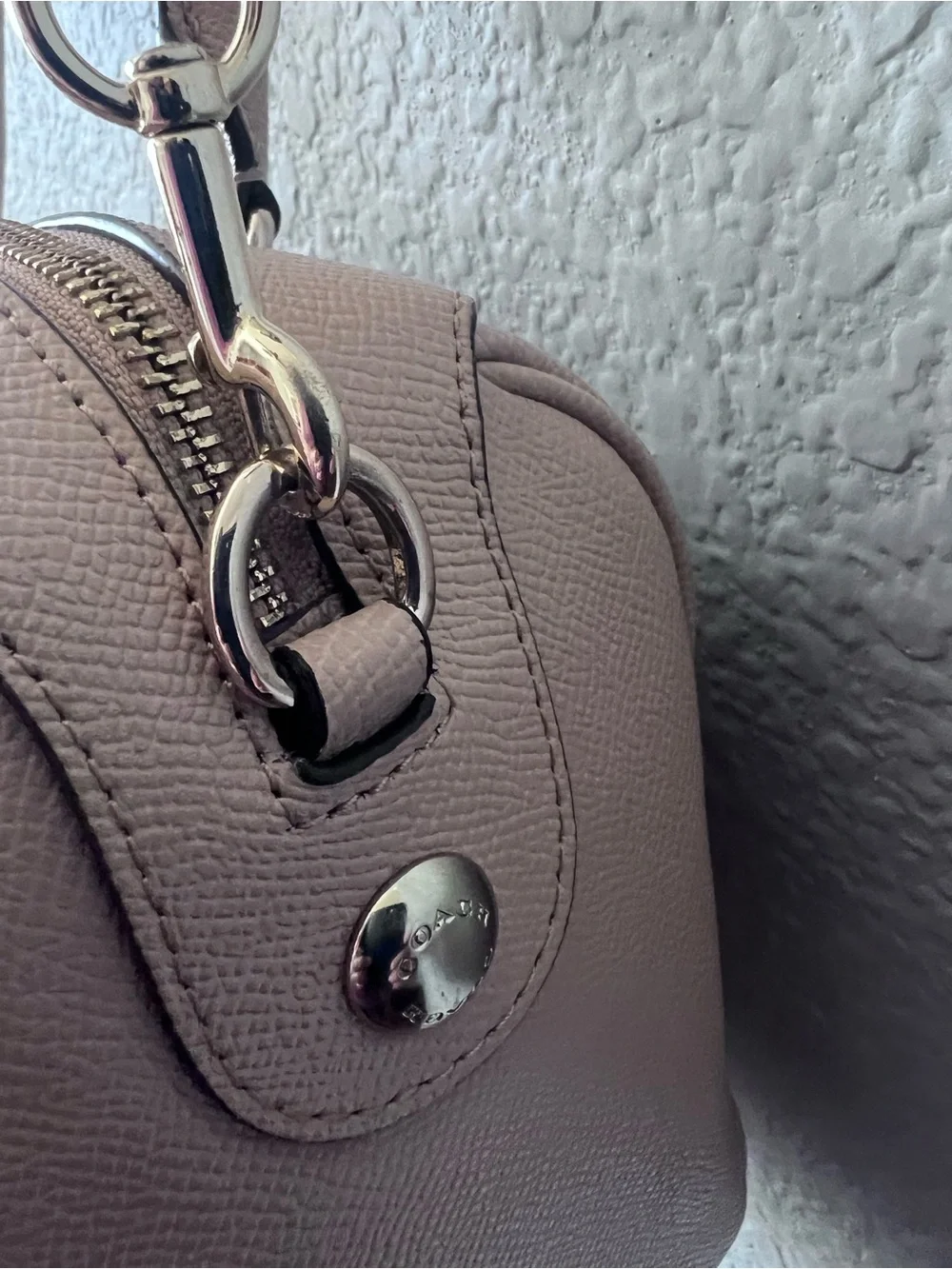 Coach F57521 Mini Bennett Satchel Crossgrain Leather Crossbody Handbag Pink MINT